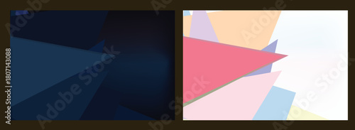 Two tone abstract geometric designs, likely used as backgrounds or wallpapers. These designs feature angular lines and shapes, offering a modern aesthetic. 