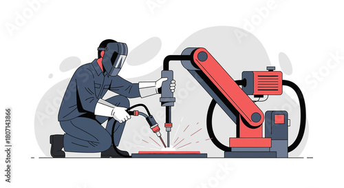 Advanced welding process integrating human skill with robotic precision for efficient fabrication