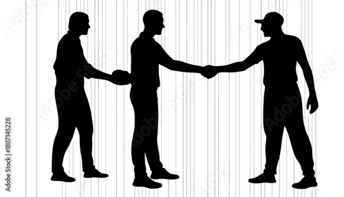 Silhouette handshake business deal partnership agreement team