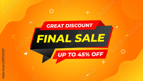Final sale banner template vector design, Special offer final sale, Limited offer final sale tag. Final Sale Discount template for marketing promotion, retail, store, shop, online store, or website.
