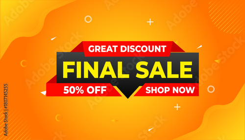 Final sale banner template vector design, Special offer final sale, Limited offer final sale tag. Final Sale Discount template for marketing promotion, retail, store, shop, online store, or website.