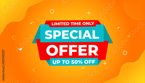 Special offer vector design template, Sale Banner tag, special offer discount label, Limited time special offer banner for marketing promotion, retail, store, shop, online store, or website.