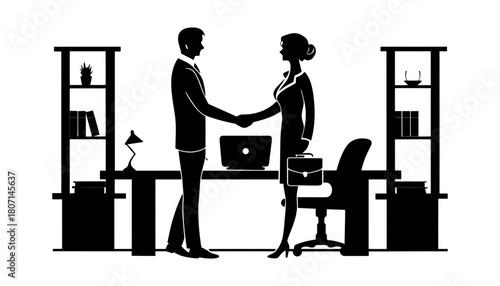 Business deal handshake agreement partnership collaboration vector