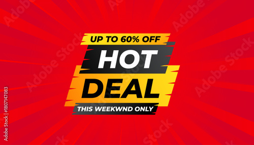 Hot Deal offer banner template. Online shop discount sale background, Special Discount marketing poster design for web and Social. sale banner vector template.