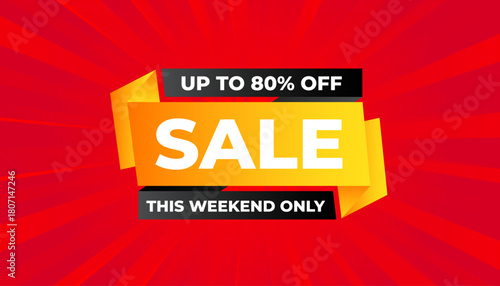 Sale banner template design vector illustration, Special offer sale tag, sale offer banner. Sale Discount template for marketing promotion, retail, store, shop, online store, or website.