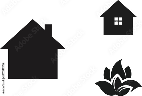 Home, Hearth, and Harmony A Sanctuary Icon Set Depicting Simple Living