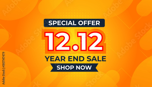 12 12 Sale Banner Promotion Template.  stock clearance background. end of year banner template design for web or social media, Sale special offer. abstract vector design.