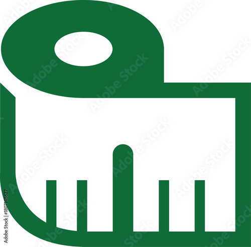 Green measuring tape icon for tailor sewing and crafting projects accuracy in design and construction projects