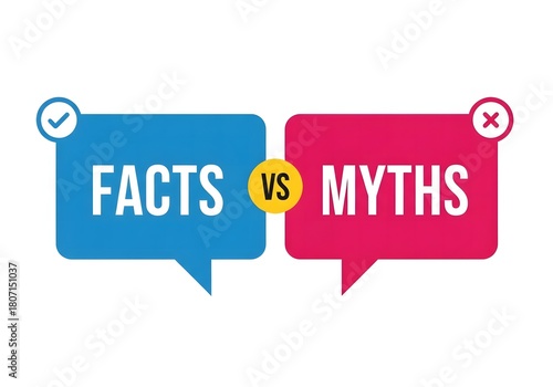 Facts versus myths comparison with checkmark and cross symbols