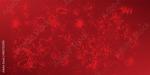 Red diagonal geometric shape with halftone. Modern fiber textured vector.