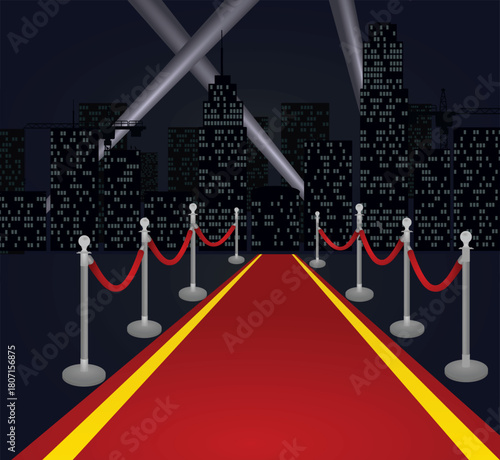 Famous red carpet. vector illustration