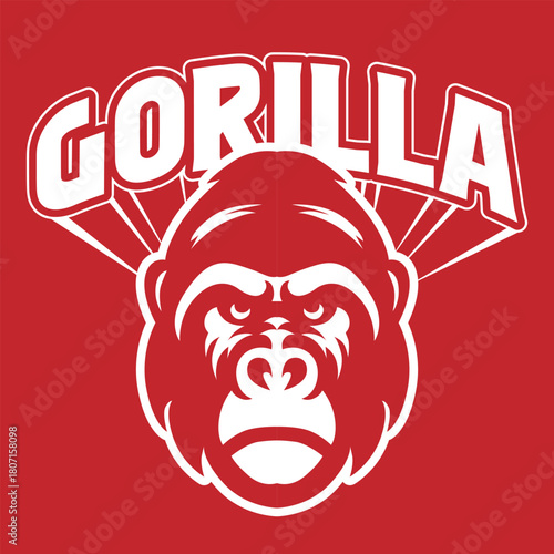 Bold Gorilla Head Emblem Logo Minimalist Simple