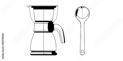 Essential Elegance: Minimalist Coffee Experience | Clean, isolated vector art for creative projects.