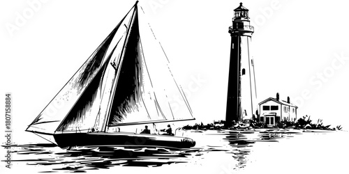 Nautical Nostalgia: Sailor's Dream | Clean, isolated vector art for creative projects.