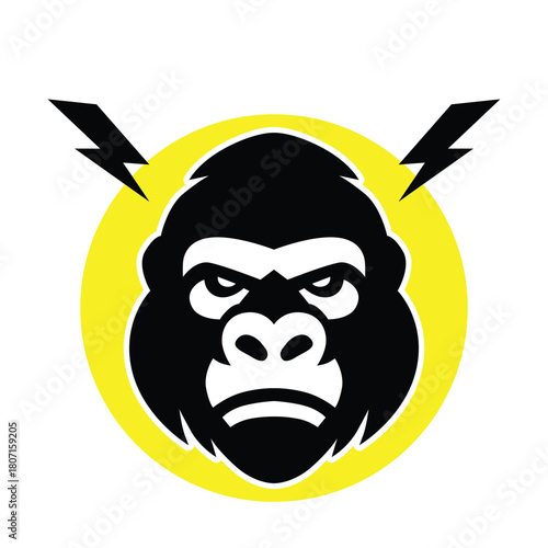 Bold Gorilla Head Emblem Logo Minimalist Simple