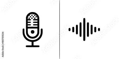 Vocal Vibes: Silent Speech, 2D Microphone Art | Clean, isolated vector art for creative projects.