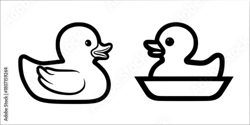 Ducky Delight: Timeless Tale Friendship Water | Clean, isolated vector art for creative projects.