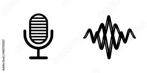 Echoes Sound: Vintage Microphone Illustration | Clean, isolated vector art for creative projects.