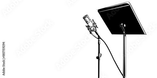 Silent symphony black white | Clean, isolated vector art for creative projects.