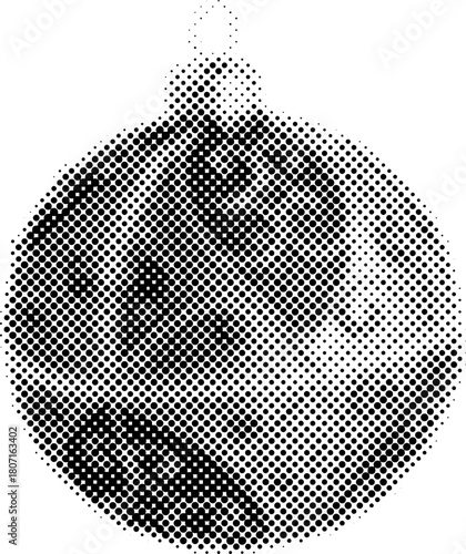 Halftone Christmas bauble with ornament