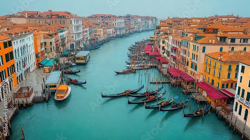 aerial drone footage of grand canal venice italy video