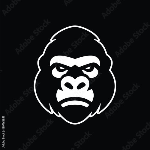 Bold Gorilla Head Emblem Logo Minimalist Simple