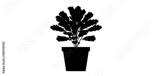 Elegant Silhouette Plant Vase | Clean, isolated vector art for creative projects.