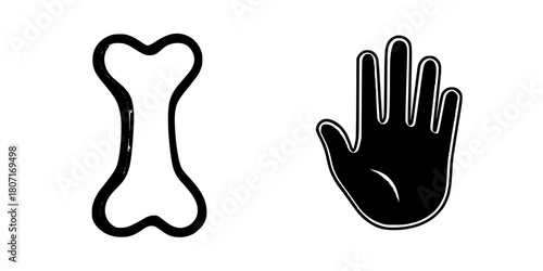 Artful Bones: Stylish Symbol Strength Healing | Clean, isolated vector art for creative projects.