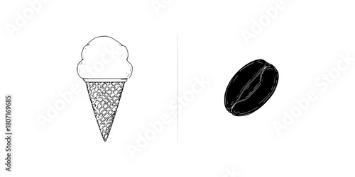Whimsical Ice Cream Cones: Delightful Dessert | Clean, isolated vector art for creative projects.