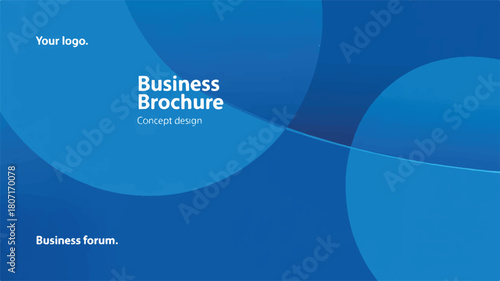 Professional Business Brochure Concept Design Layout with Abstract Blue Swirls and Geometric Shapes, Ideal for Marketing and Corporate Communication
