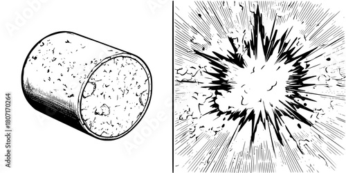 Pop Cork: Classic Celebratory Moment | Clean, isolated vector art for creative projects.