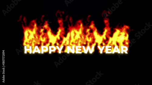 Wallpaper Mural Happy New Year animated text on black background Torontodigital.ca