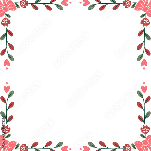 frame of red roses Valentine 