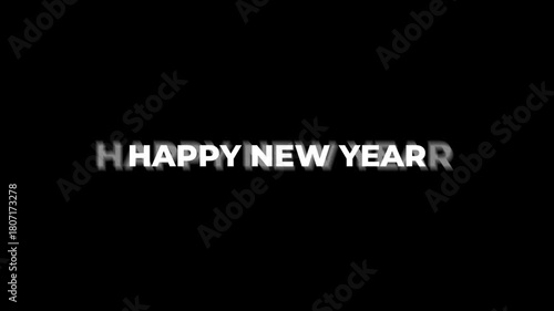 Wallpaper Mural Happy New Year animated text on black background Torontodigital.ca