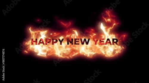 Wallpaper Mural Happy New Year animated text on black background Torontodigital.ca