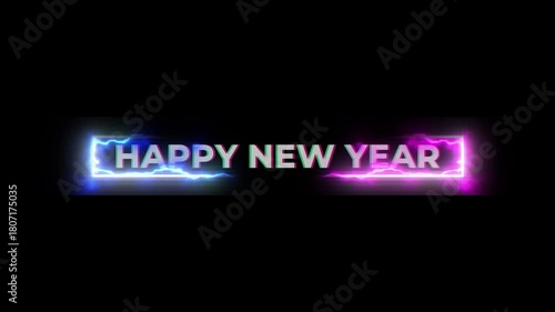 Wallpaper Mural Happy New Year animated text on black background Torontodigital.ca