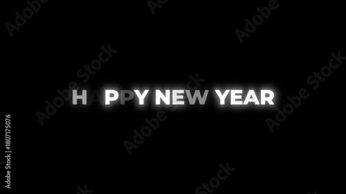 Wallpaper Mural Happy New Year animated text on black background Torontodigital.ca