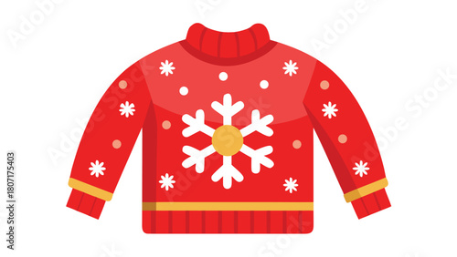 An unattractive sweater featuring white snowflakes on a dark background, showcasing a festive winter design..eps