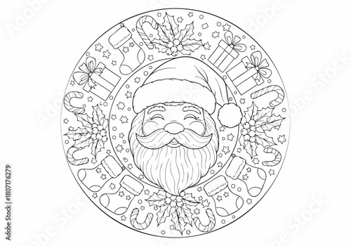 Festive Holiday Mandala Coloring Pages for Kids and Adults Featuring Traditional Winter Joy and Characters