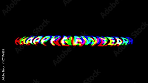 Wallpaper Mural Happy New Year animated text on black background Torontodigital.ca