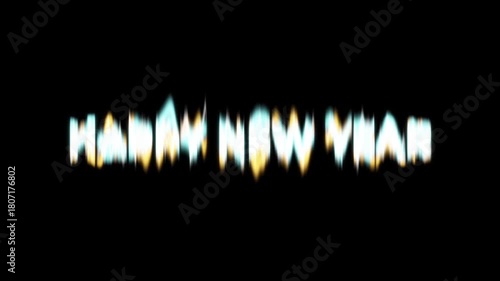 Wallpaper Mural Happy New Year animated text on black background Torontodigital.ca