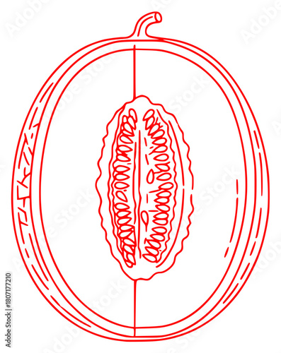 halved brain, red outline, surreal, abstract, digital art, minimalist, bold lines, anatomy, organic, experimental
