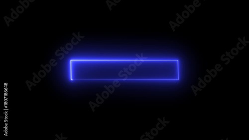 Neon frame lighting glowing line animation .4K video 