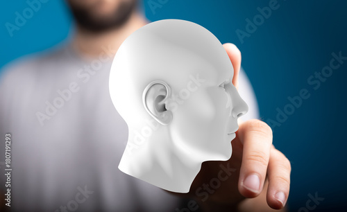 Abstract concept of AI, min...