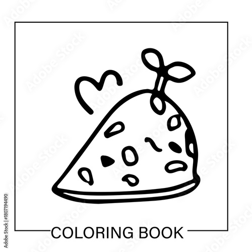 Fun Doodle Coloring Page of a Party Hat with Heart
