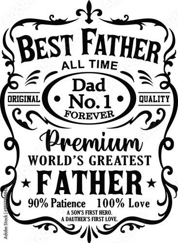 Father’s Day SVG, Dad SVG, Best Dad, Whiskey Label, Daddy Svg, Happy Fathers Day