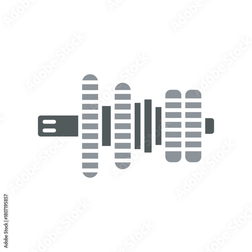 

gearbox black line icon. Vector isolated element