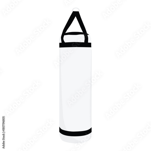 Boxing bag, punching bag, boxing bag isolated on white background. Vector icon