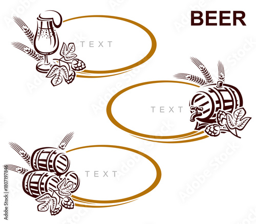Beer labels and icon set. Collection icon beer. Vector