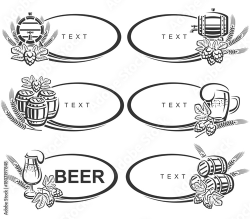Beer labels and icon set. Collection icon beer. Vector